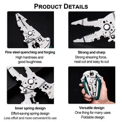 Folding Wire Stripper, Cutter & Crimper Pliers