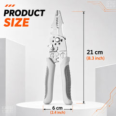 8.5-Inch Heavy Duty Wire Stripper, Cutter & Crimper Pliers