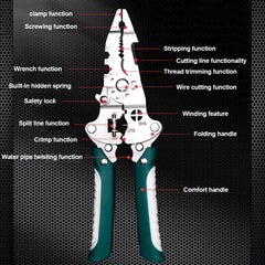 Folding Wire Stripper, Cutter & Crimper Pliers